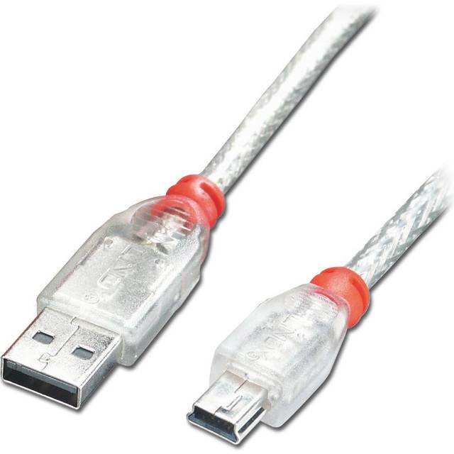 Lindy 1m USB 2.0 Cable - Type A To Mini-B, Transparent