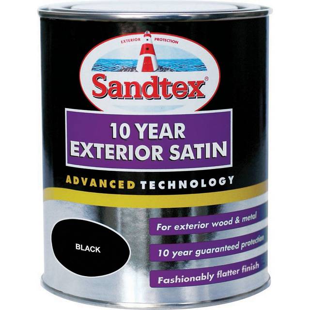 Sandtex - 10 Year Exterior Satin - Black - 750ml