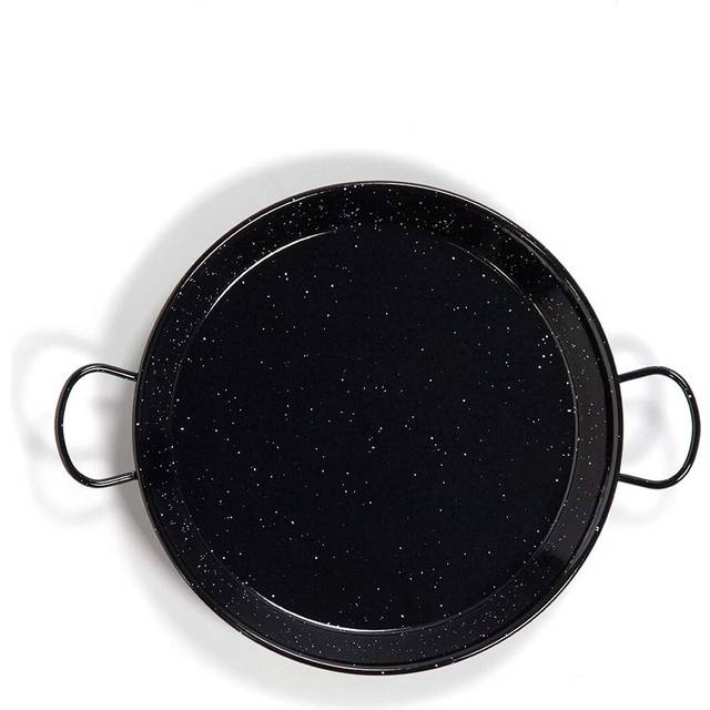 Vaello Campos Vaello La Valenciana Enameled Steel Valley Panel Paella Pan, 28 cm, Black
