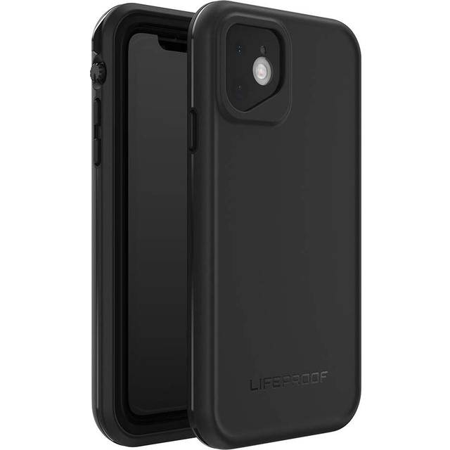 LifeProof Fre skal för iPhone 11, vattentätt (IP68), stöttåligt, smutssäkert, fallsäkert till 2 meter, tunt och smidigt med inbyggt skärmskydd, tillverkat med hållbarhet, Svart