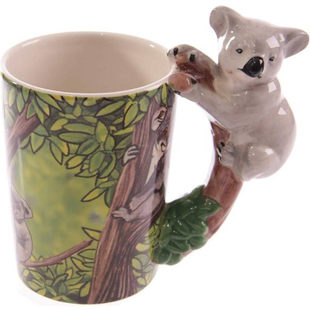 Novelty Ceramic Jungle Mug With Koala Shaped Handle