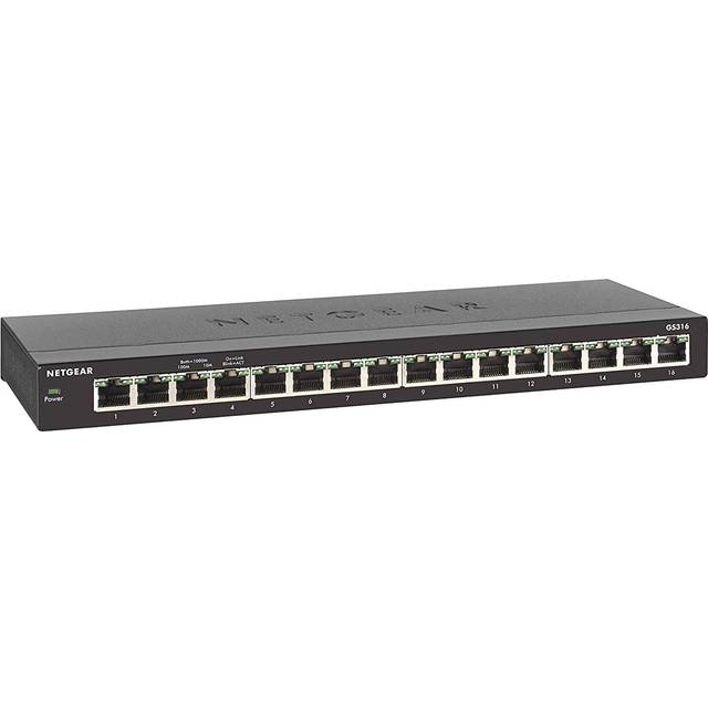 NETGEAR GS316PP Unmanaged Gigabit Ethernet (10/100/1000) Power over Ethernet (PoE) Black