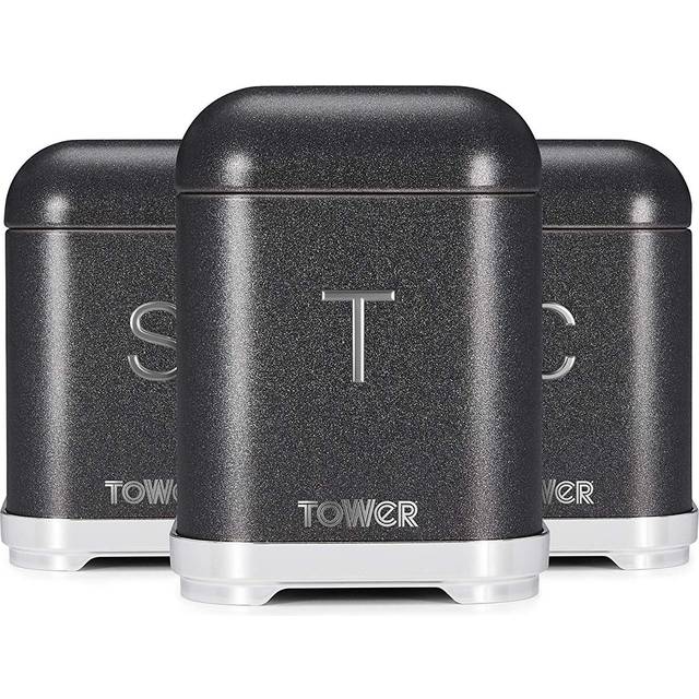 Tower - T826015R Kitchen Storage Canisters, Glitz Range, Blush Pink, Set of 3