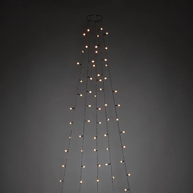 Festive 5-String Amber LED Christmas Tree Lights - 150 LEDs, 180cm, Green Cable (180cm H X 680cm L X 1cm D)