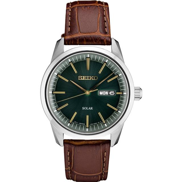 Seiko SNE529P1 Solar Brown Leather Strap Watch - W25410