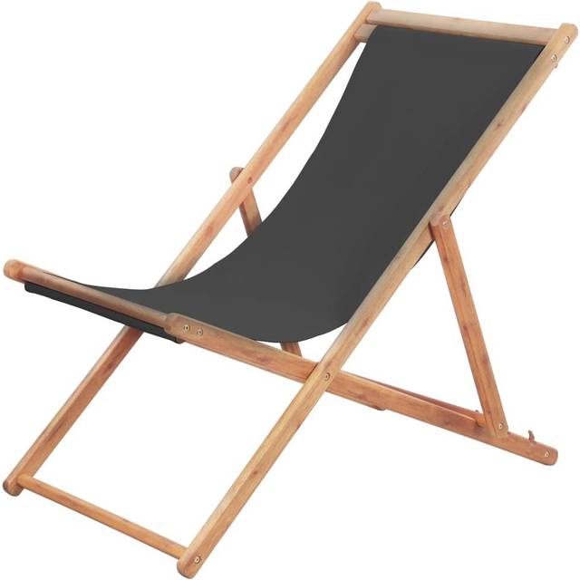 Hopfällbar strandstol tyg och träram röd