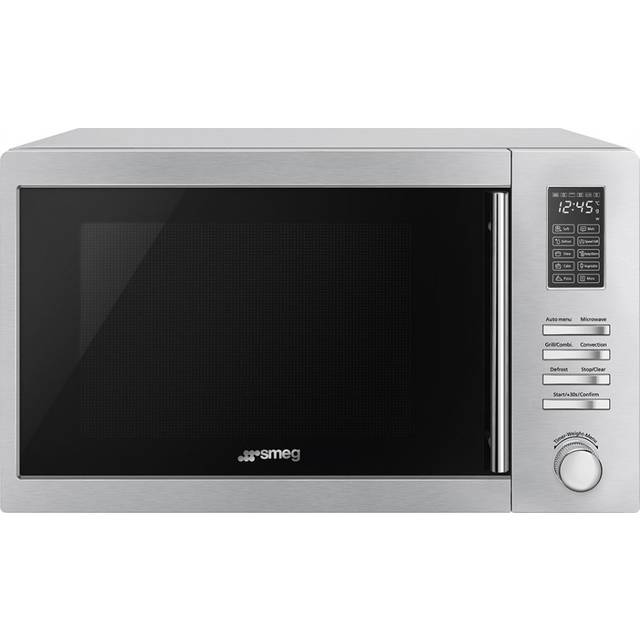 Smeg Universal MOE34CXIUK 34 Litre 31cm High, Freestanding Small Combination Microwave Oven - Stainless Steel