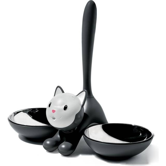 Alessi - Tigrito Cat Bowl - schwarz, edelstahl/glänzend poliert/LxBxH 32x16x28cm/55cl - stainless steel (28.0 x 32.0 x 16.0cm)