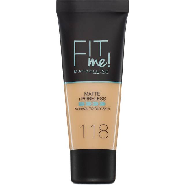 MAYBELLINE NEW YORK Fit Me! Matte+Poreless Mattifierande smink för normal till fet hy Skugga 118 Nude 30 ml
