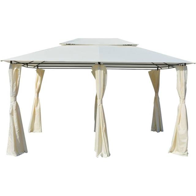 Paviljong med draperier 4x3 m vit