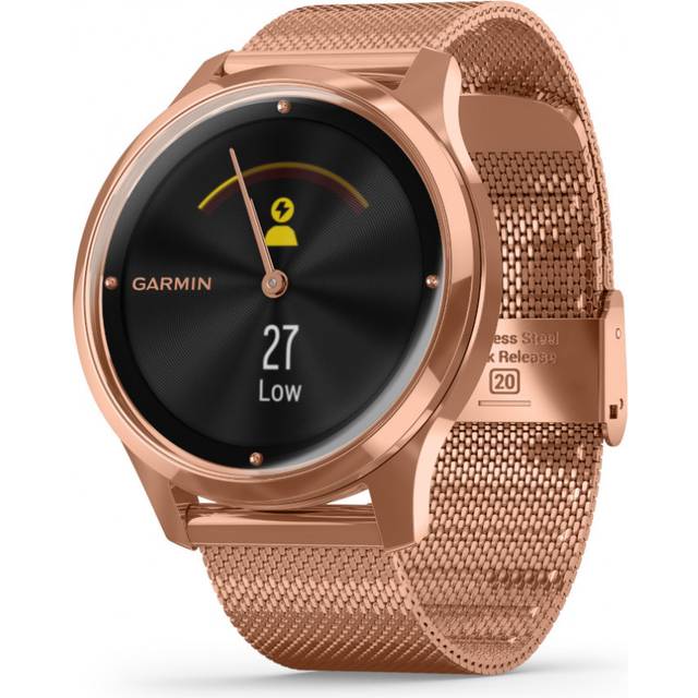 Garmin Watch Vivomove Luxe Rose Gold PVD Milanese Bracelet