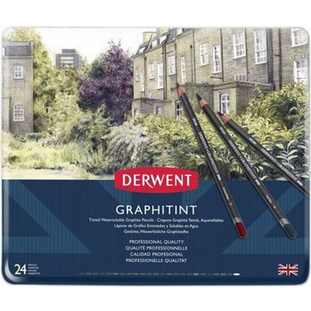 Derwent Graphitint Pencils in Metal Tin Assorted Colours Set of 24