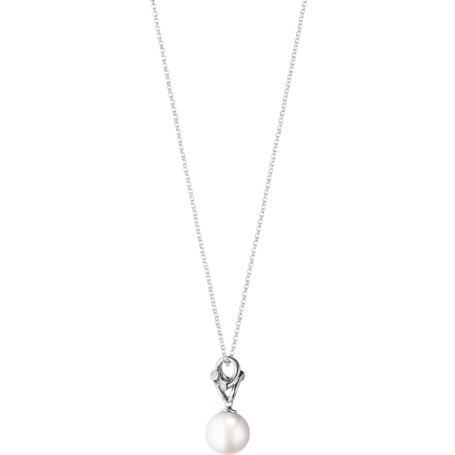 Georg Jensen Magic halskæde i 18 kt. hvidguld med 4 brillanter og hvid perle