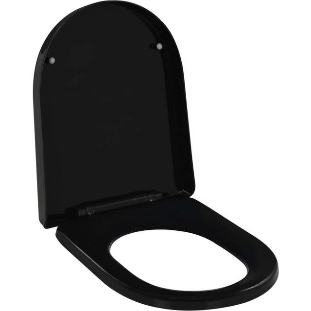 vidaXL Soft-close Toilet Seat with Quick-release Design Black