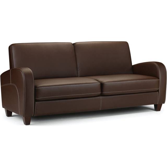 Julian Bowen Vivo 3 Seater Sofa - Chestnut Faux Leather, Brown