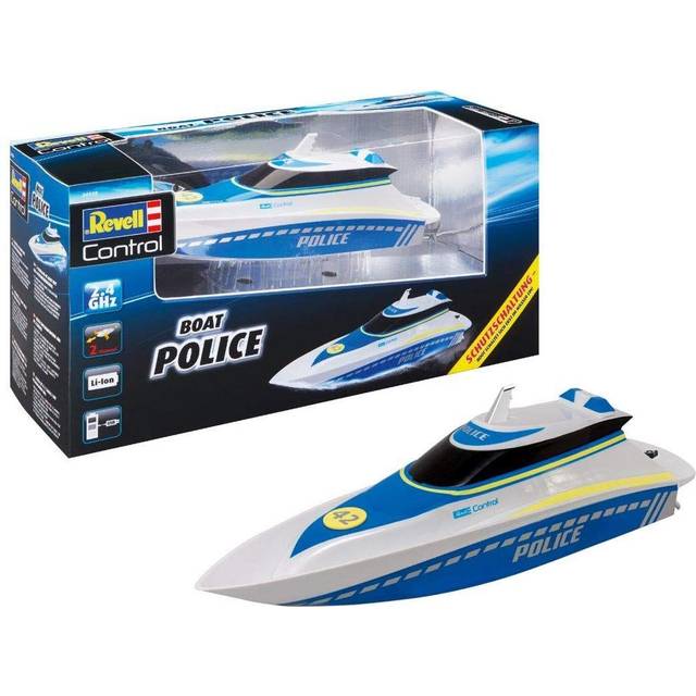 RC speedboat Police junior/unisex blue/white 35 cm