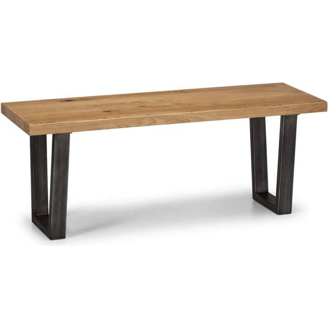 Julian Bowen Brooklyn 2 Seater Oak Dining Bench - Brown - 40 x 120 x 45cm