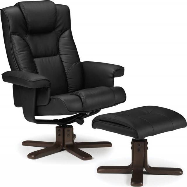 Julian Bowen Malmo Brown Swivel Recliner Chair with Footstool - Single