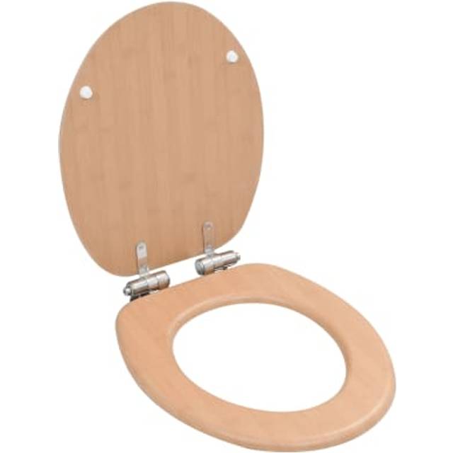 vidaXL Toalettsits med mjuk stängning MDF bambu