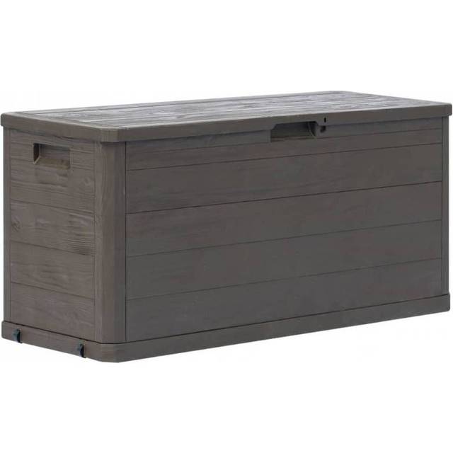 vidaXL Garden Storage Box 280 L Black Outdoor Lockable Chest Cushion Shed Case