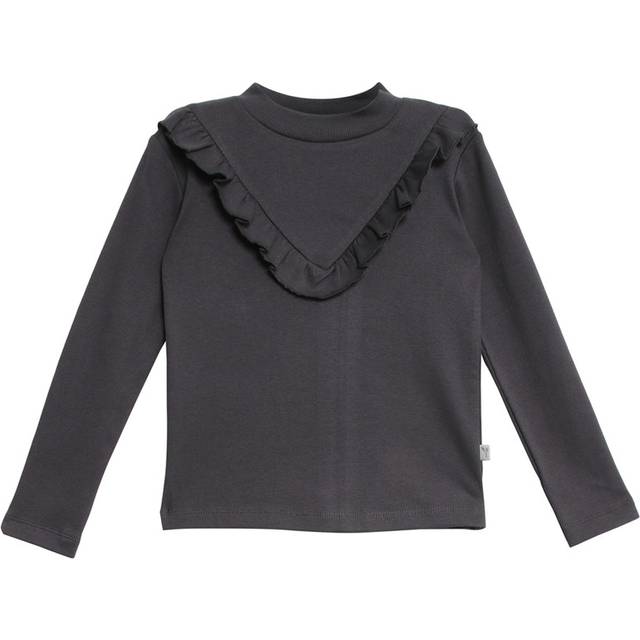 Wheat Rib Ruffle T-shirt - Dark Iron