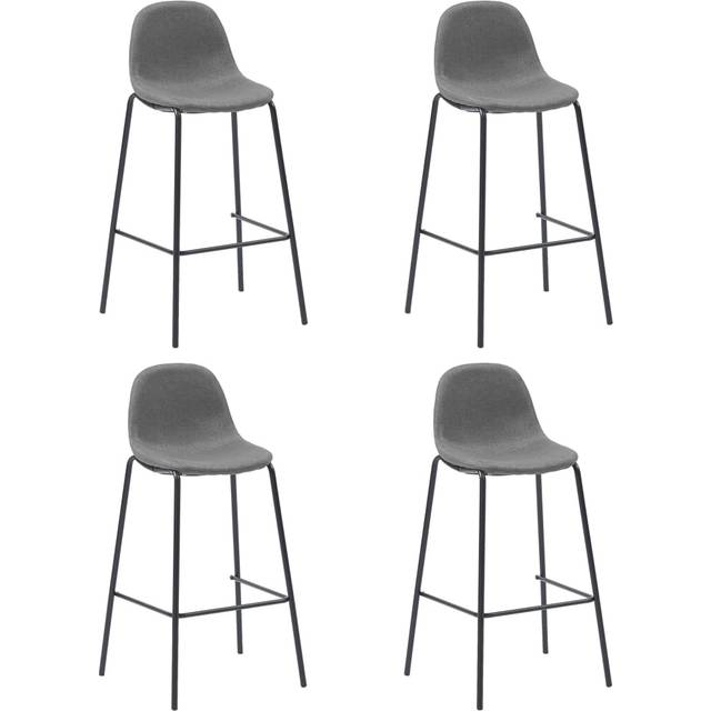 vidaXL Bar Stools 4 pcs Dark Grey Fabric
