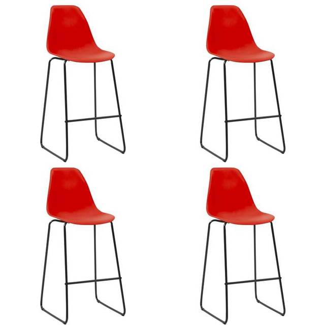 vidaXL Bar Chairs 4 pcs Black Plastic