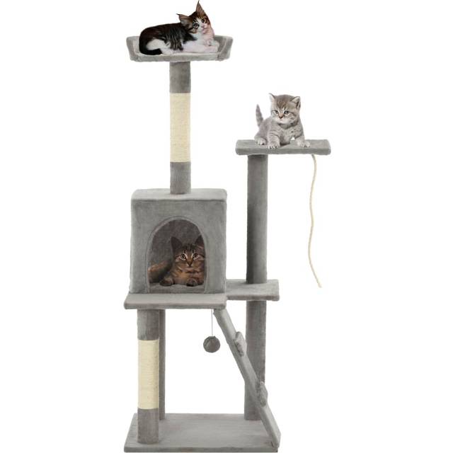 vidaXL Cat Tree with Sisal Scratching Posts 120 cm Grey