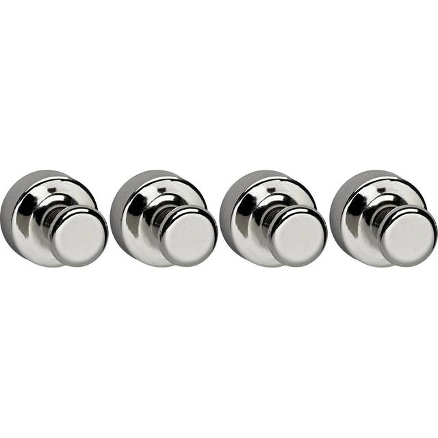 MAUL pack of 8, adhesive force 14 kg, pack of 8, adhesive force 14 kg, Ø 20 mm - nickel