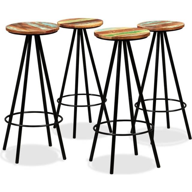 vidaXL Bar Stools 4 pcs Solid Reclaimed Wood - Brown
