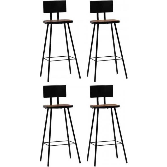 vidaXL Bar Chairs 4 pcs Solid Reclaimed Wood - Brown