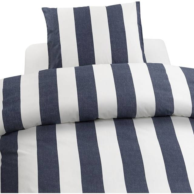 Block Stripe 2-Dels Påslakanset, Blå, 150x210