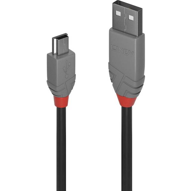 Lindy 0.5m USB 2.0 Type A to Mini-B Cable, Anthra Line
