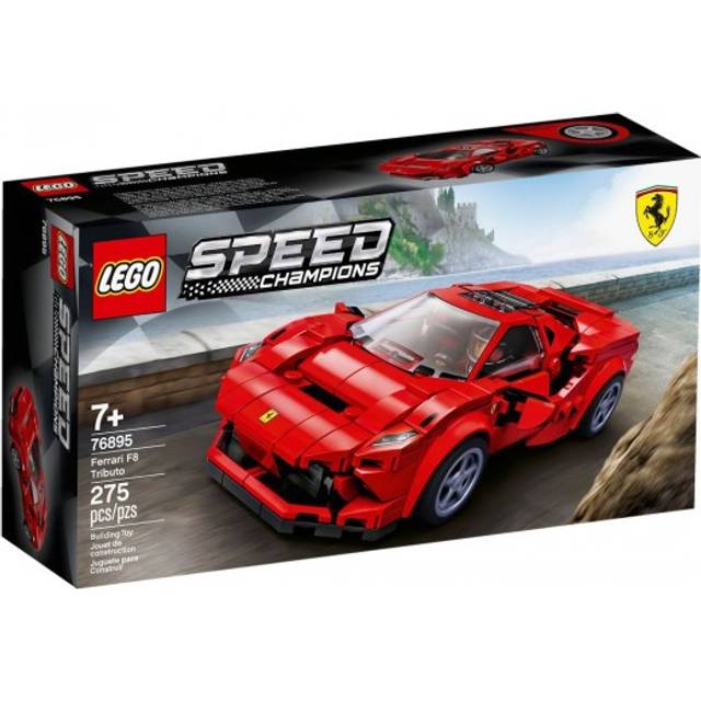 LEGO 76895 Speed Champions Ferrari F8 Tributo, Byggsats med Bilmodell och Minifigur för Barn 7+ år