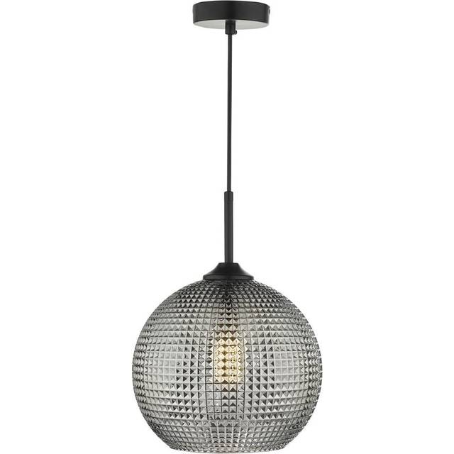 Dar Lighting Group Dar SOR0110 Soren 1 Light Pendant Black And Smoked