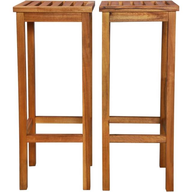 vidaXL Bar Chairs 2 pcs Solid Acacia Wood - Brown