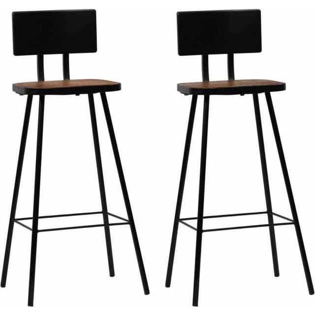 vidaXL Bar Chairs 2 pcs Solid Reclaimed Wood - Brown