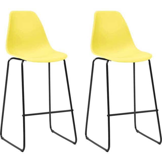 vidaXL Bar Chairs 2 pcs Black Plastic