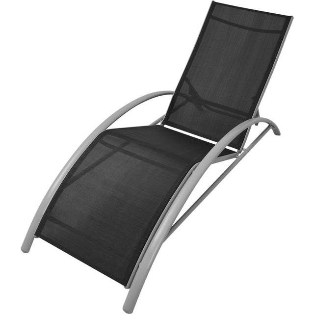 vidaXL Sun Lounger Aluminium Black