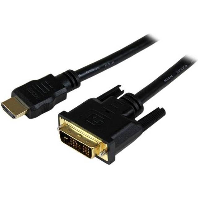 StarTech.com 1,5m HDMI till DVI-D-kabel – M/M - Adapterkabel - DVI-D hane till HDMI hane - 1.5 m - skärmad - svart