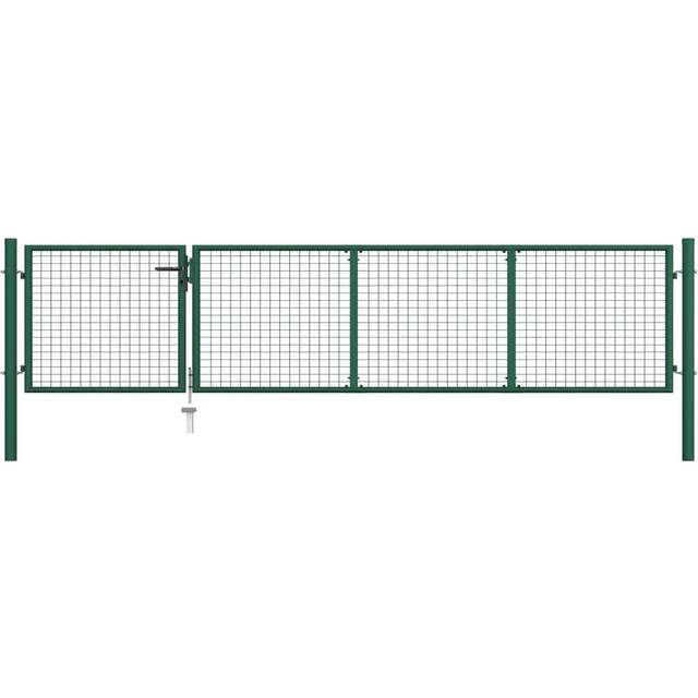 vidaXL Garden Gate Steel 350x75 cm Green