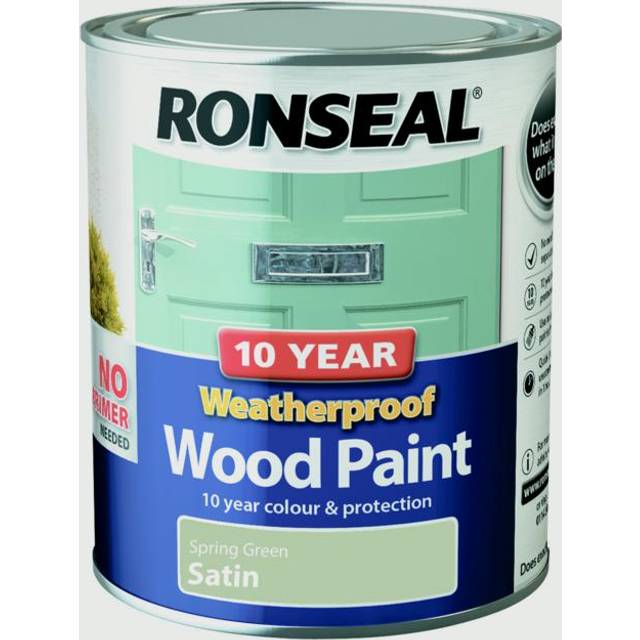 Ronseal 10 Year Weatherproof Wood Paint Spring Green Satin 750ml RSL38790