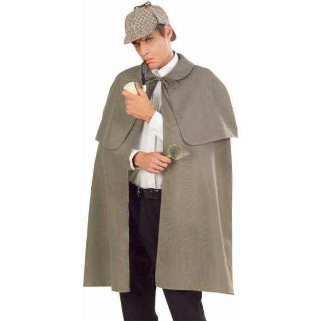Detective Cape Grey Heavy Fabric With Tippet Fancy Dress -  cape fancy dress grey heavy fabric accessory withtippet superhero victorian detective