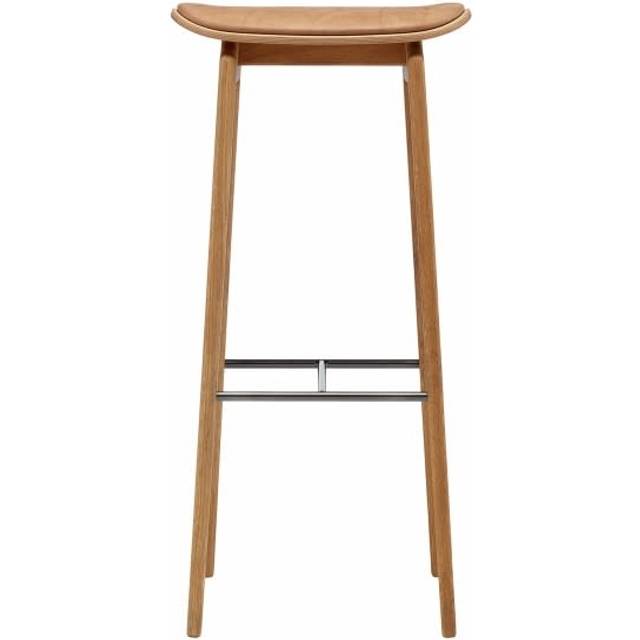 NORR11 NY11 barstol med lädersits ek 65 cm Ultra black - Svart