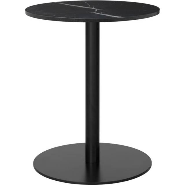 Gubi - Gubi 1.0 Dining Table, Round, Ø60, Black Base, Marble Top - Bianco Carrara - Matbord - Vit - Metall/Sten
