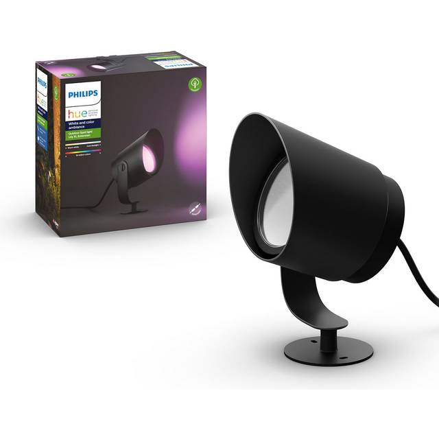 Philips Hue White and Colour Ambiance Lily LED XL Smart Outdoor Spotlight Extension, Black