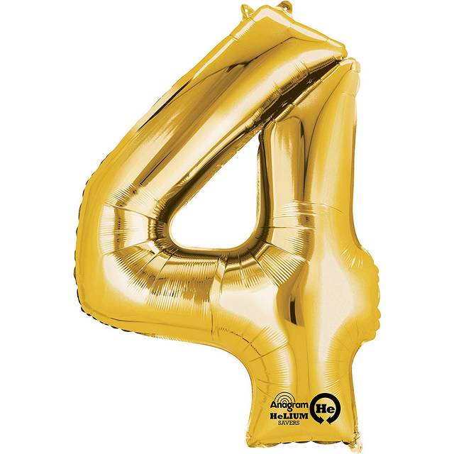 S/SHAPE:4 Gold - Foil Balloons 2825001