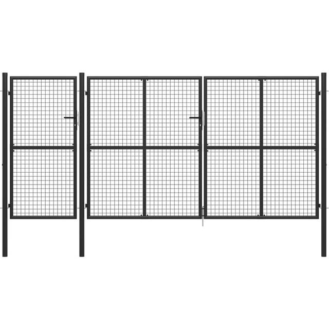 vidaXL Garden Gate Steel 400x150 cm Anthracite
