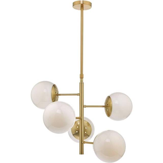 Dar Lighting Group Dar BOM0535 Bombazine 5 Light Pendant Natural Brass