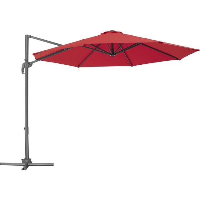 Daria Garden Over-Hanging Parasol Umbrella with Cover - Bordeaux Red, red